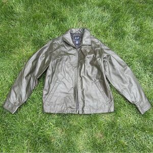 Vintage 90s GAP Olive Green Leather Jacket